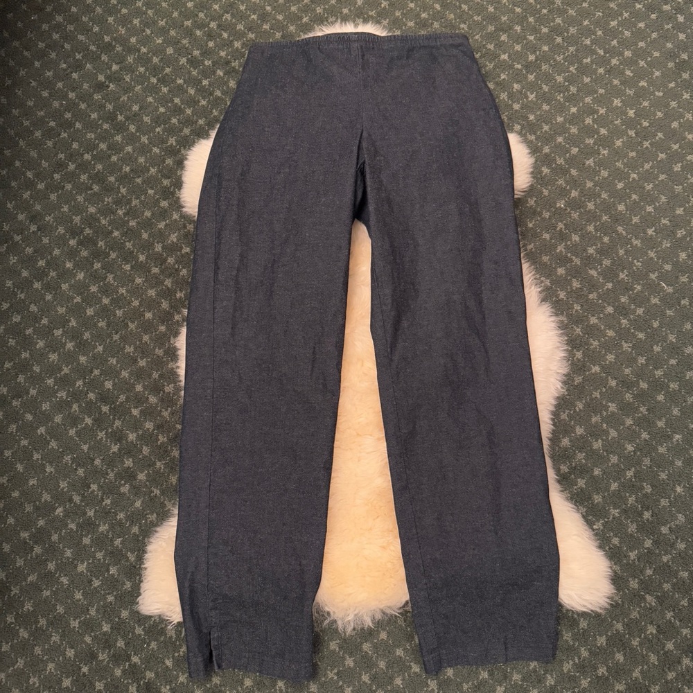 Eileen Fisher Dark Denim Straight Leg Trouser Pants